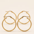 Gold Hoop Earrings 35mm front view