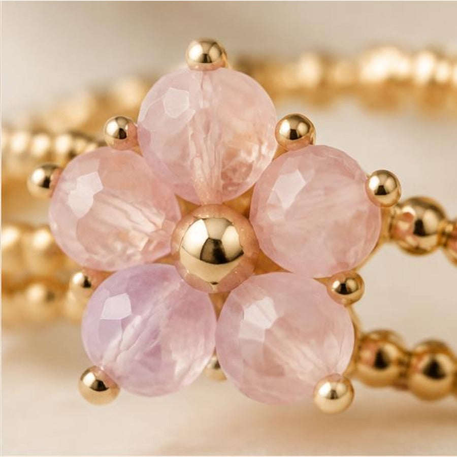 Blossom crystal adjustable ring close-up detail