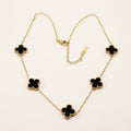Black clover station necklace