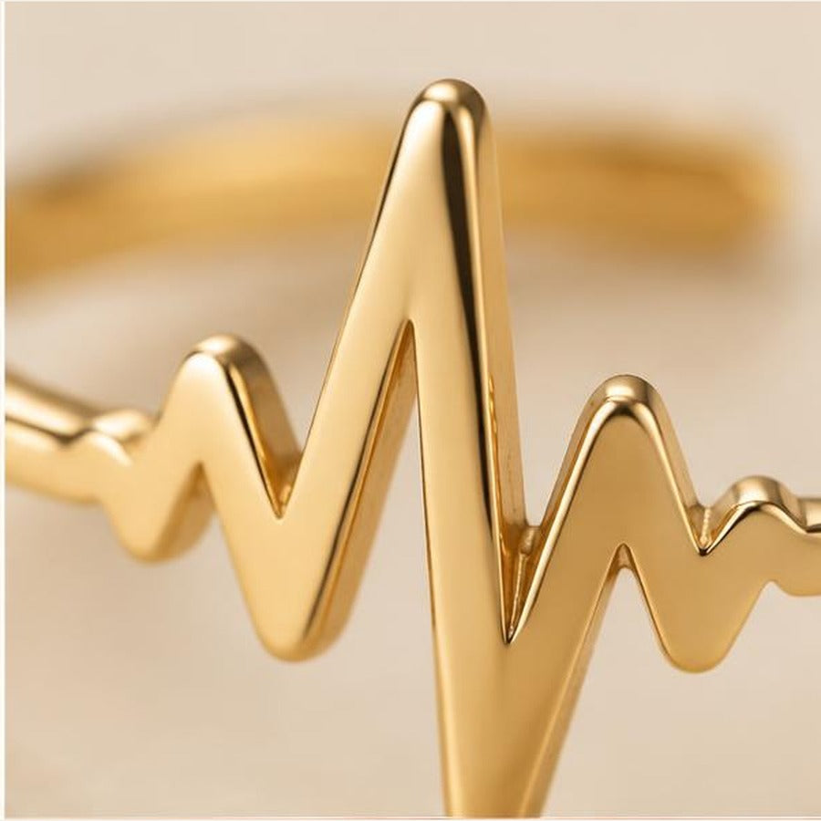 Heartbeat adjustable ring close-up detail