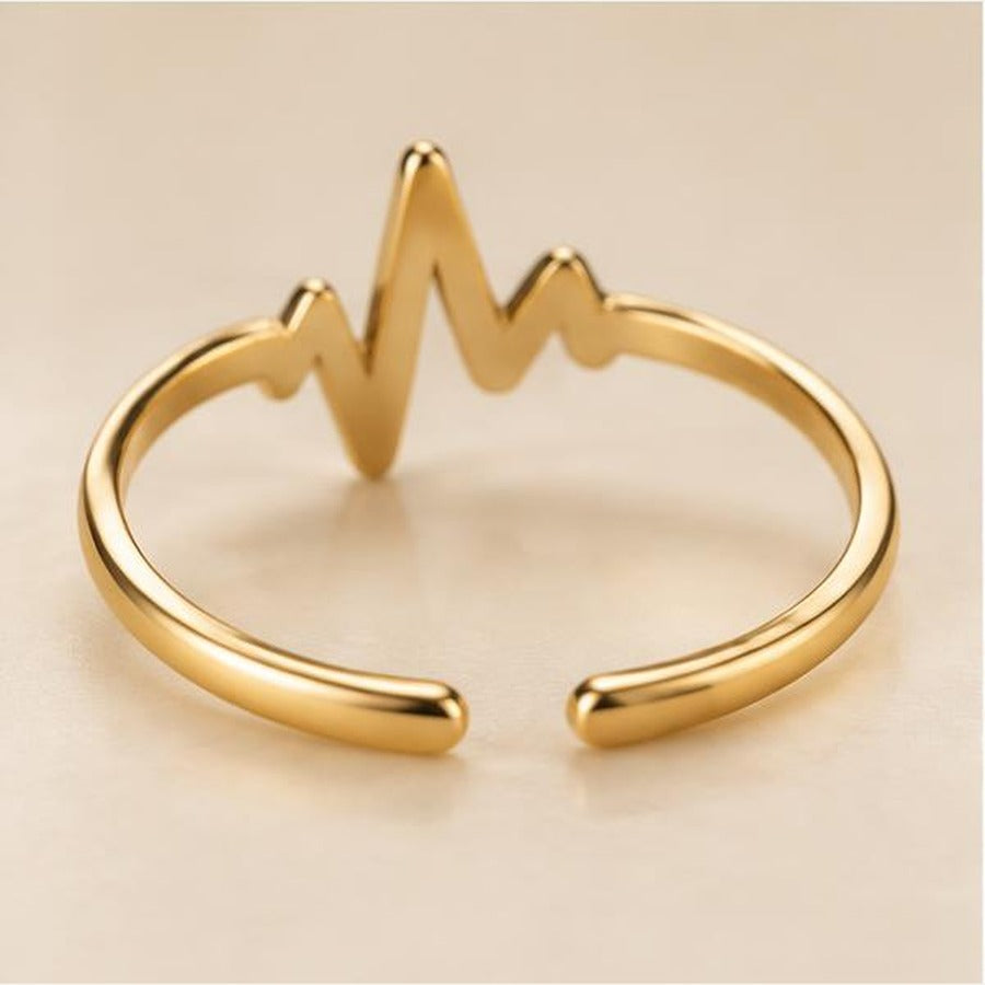 Heartbeat adjustable ring open band