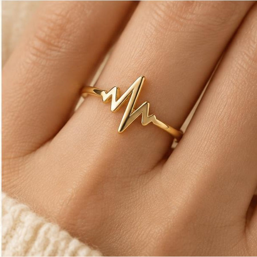 Heartbeat adjustable ring worn on hand