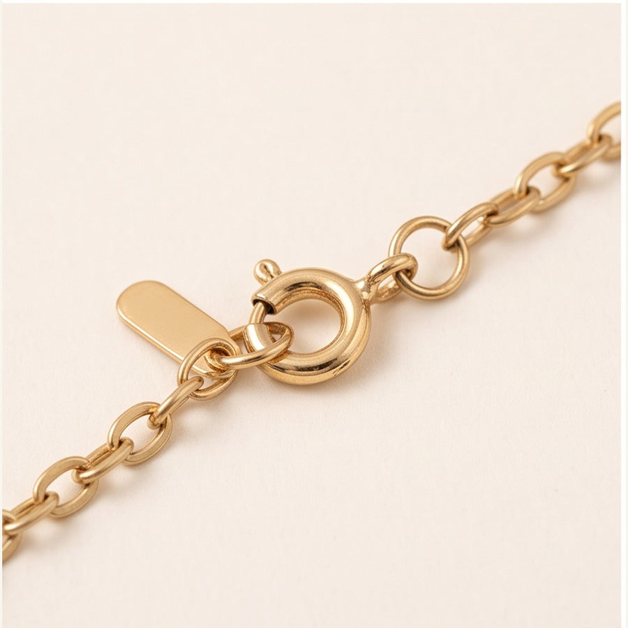 Gold Necklace with Natural Pearl Pendant