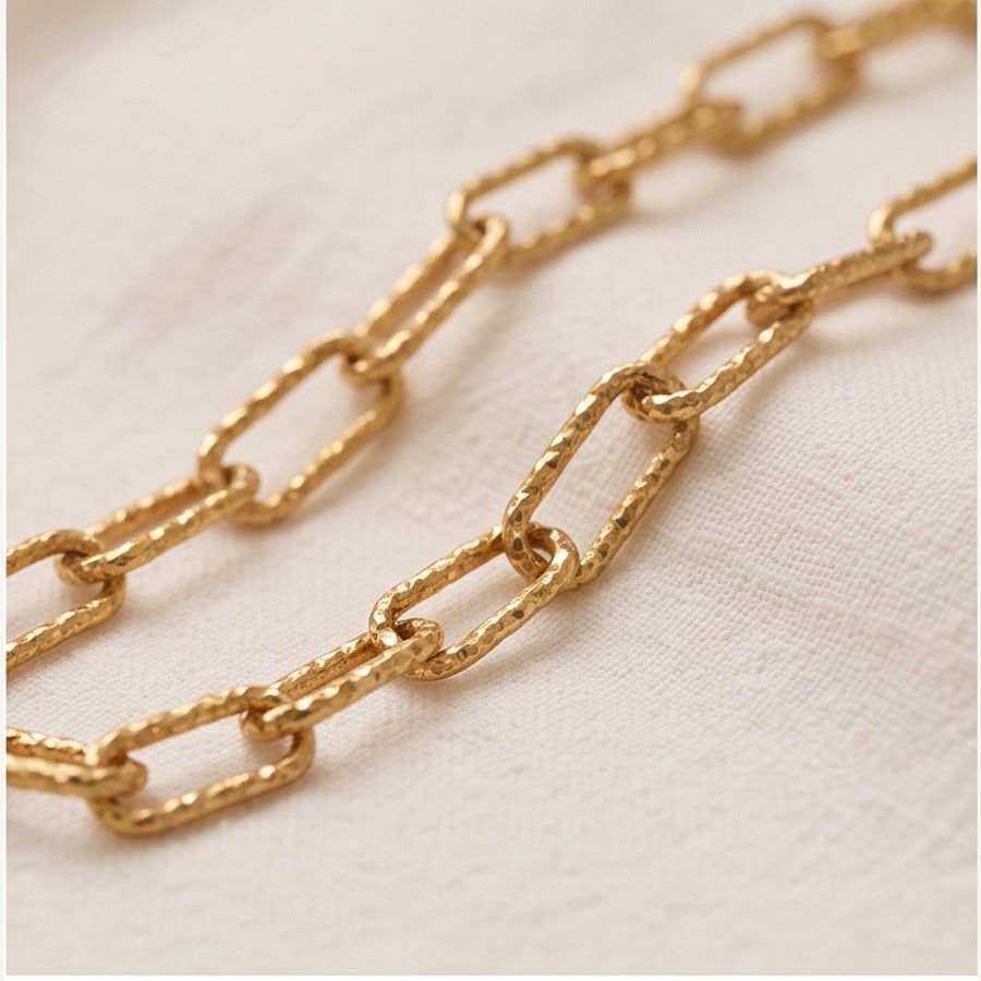 Textured Paperclip Chain Necklace