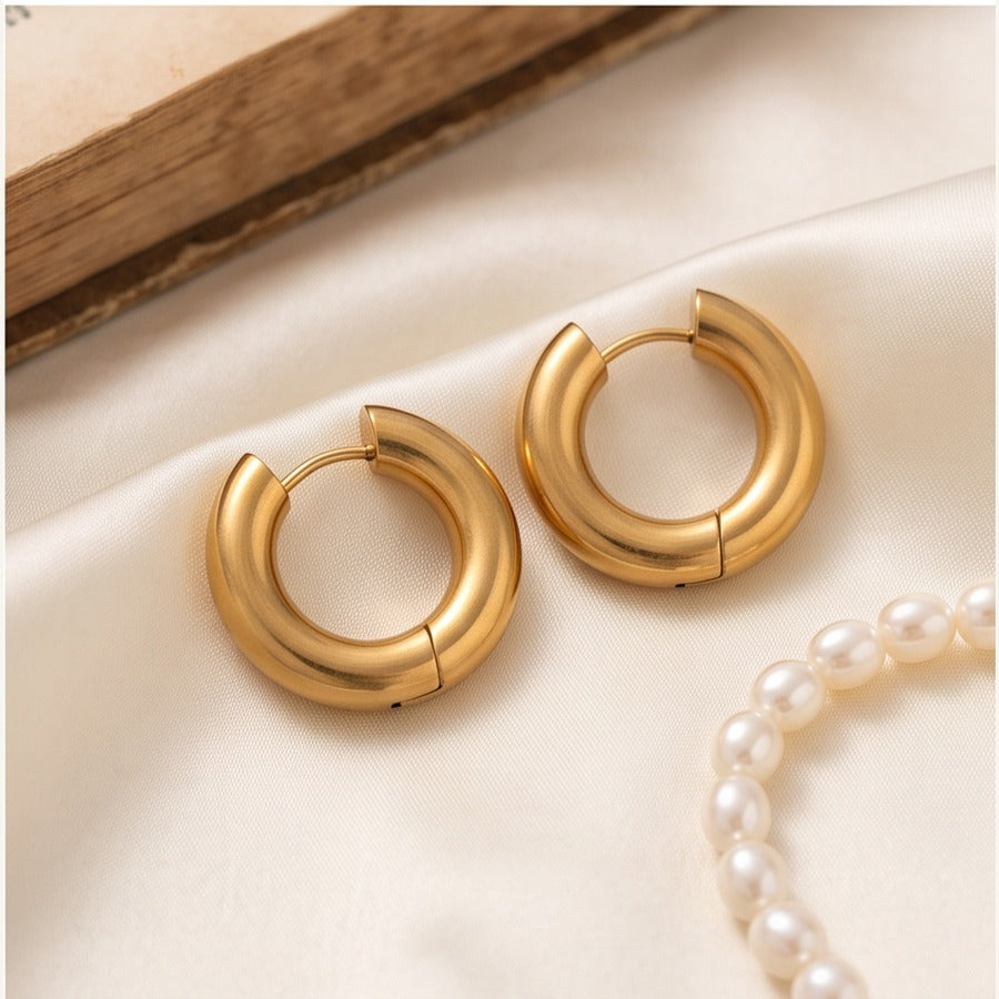 Chunky Gold Hoop Earrings