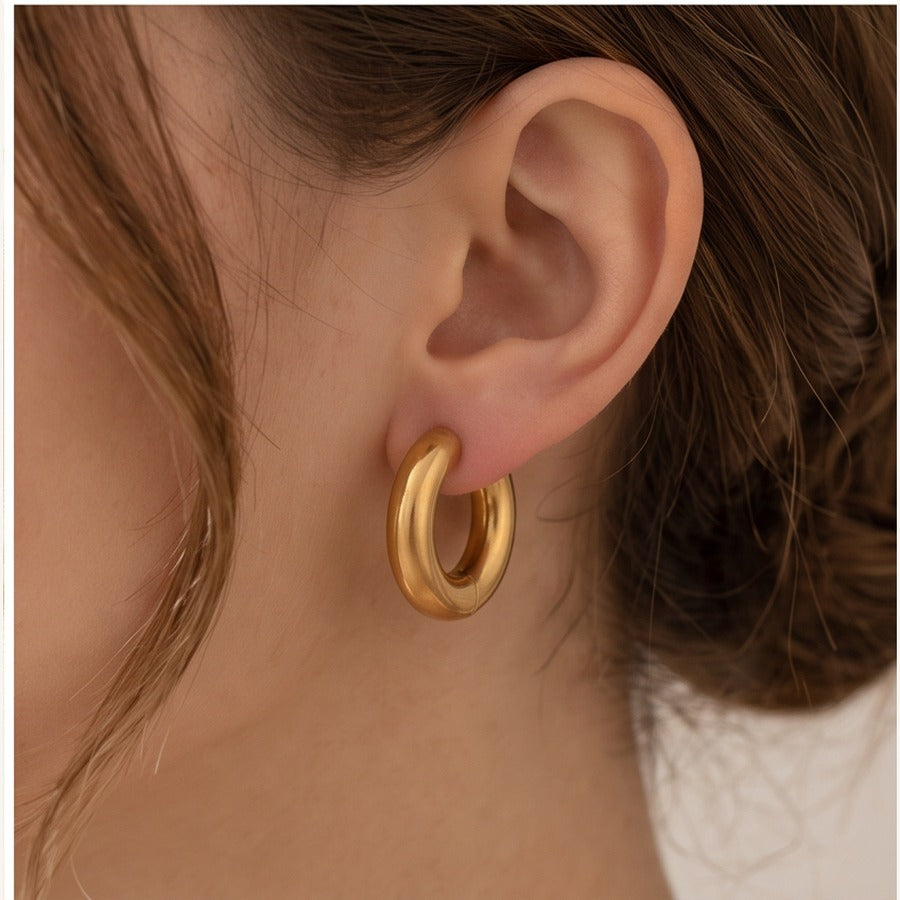 Chunky Gold Hoop Earrings