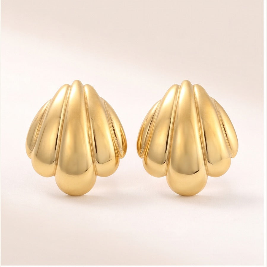 Gold Shell Stud Earrings
