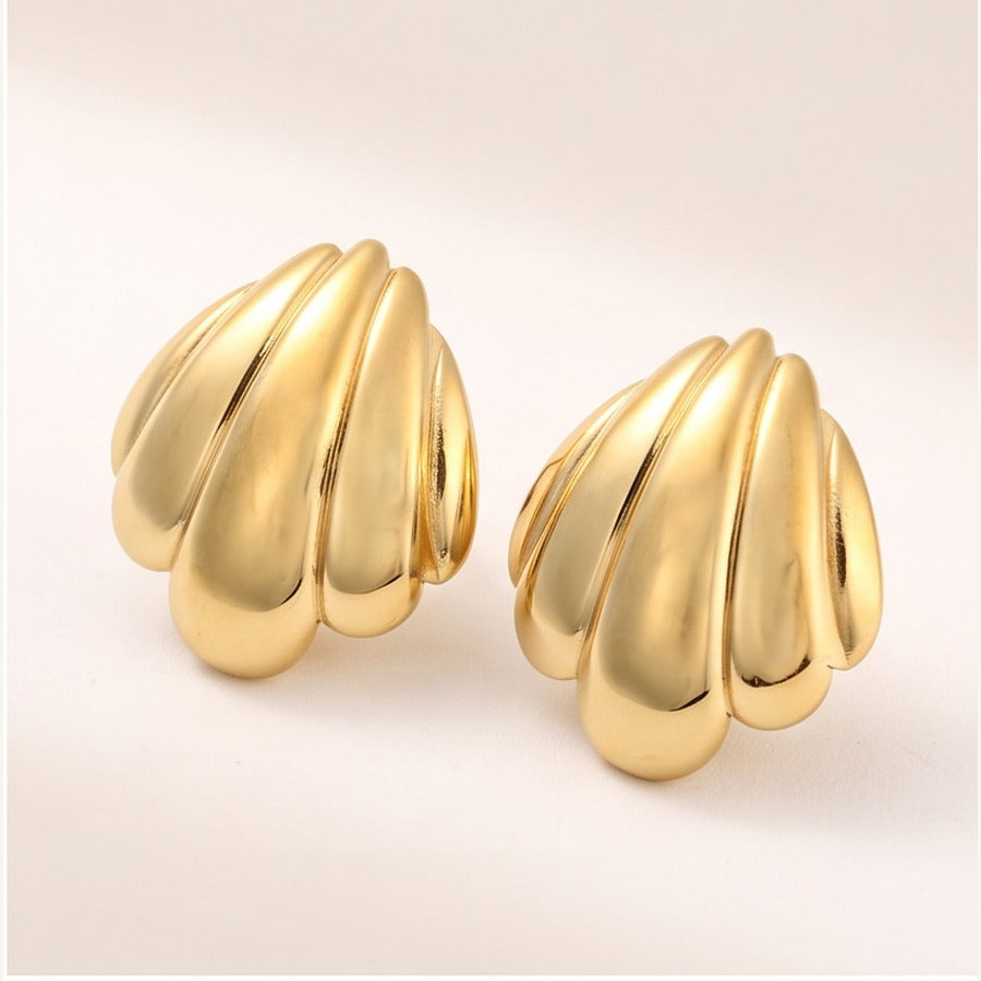 Gold Shell Stud Earrings