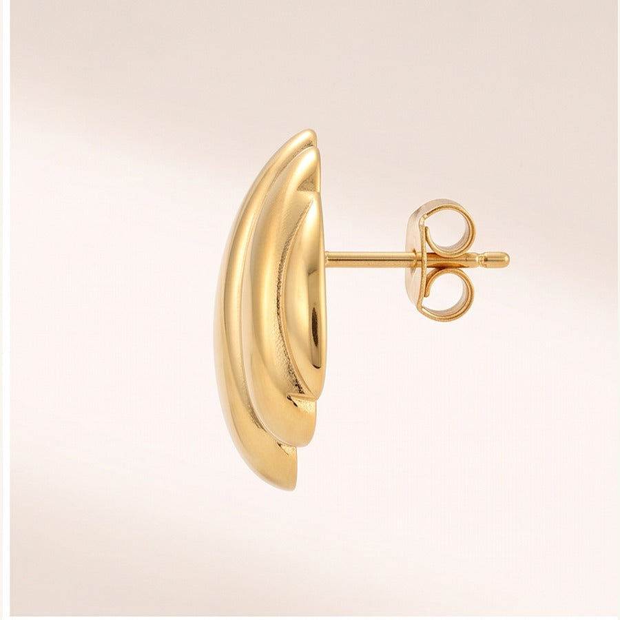Gold Shell Stud Earrings
