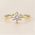Crystal solitaire adjustable ring, front view