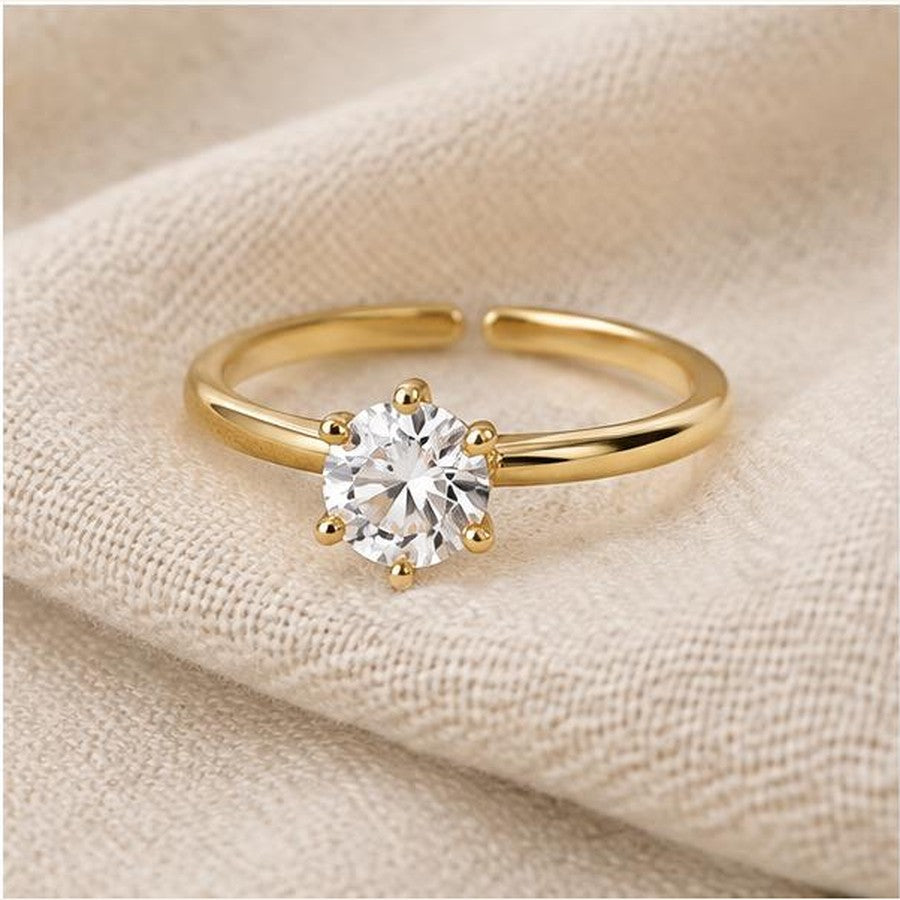 Ring styled on soft linen